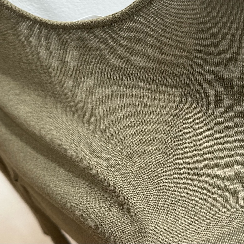 Emory Park Olive Green Long-Sleeve Button Top, Size Medium - Picture 7 of 7